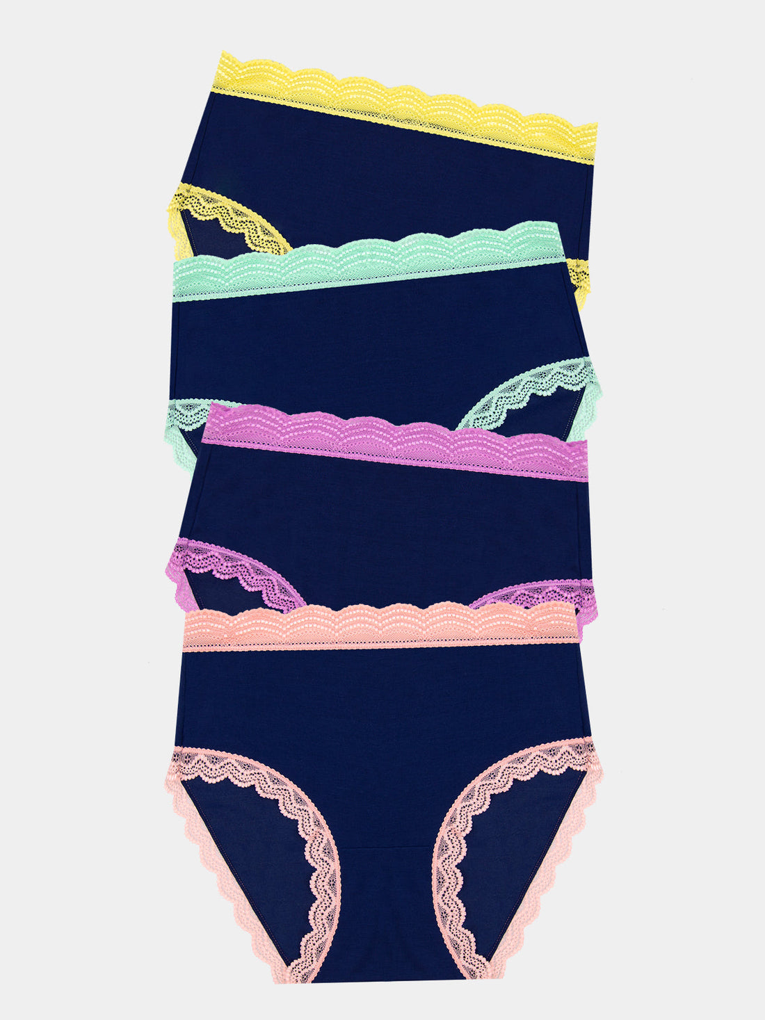 High Rise Brief Four Pack - Navy Pastels Wholegood Inter-United Ltd