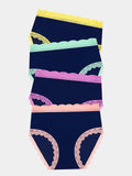 High Rise Brief Four Pack - Navy Pastels