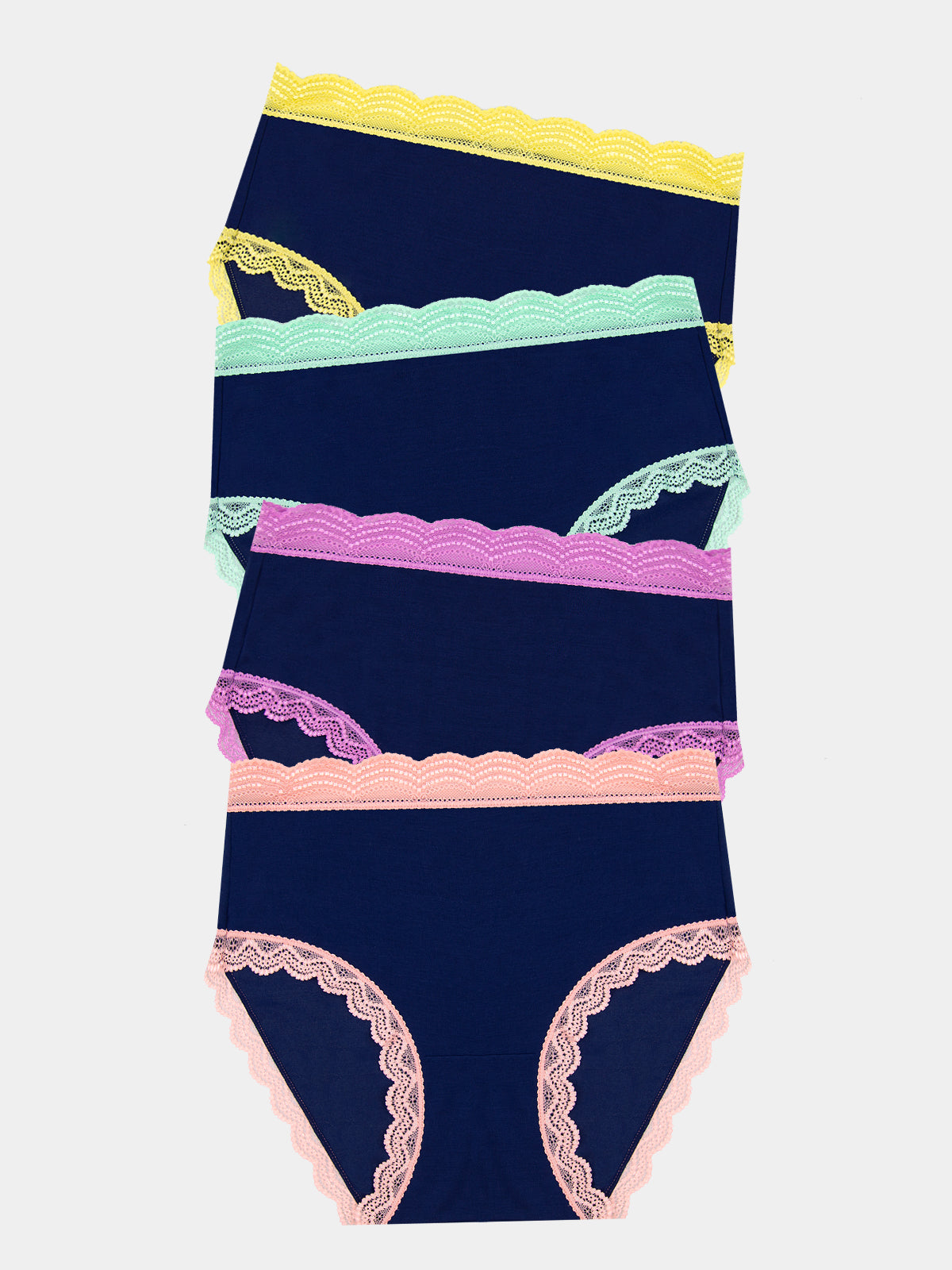 High Rise Brief Four Pack - Navy Pastels Wholegood Inter-United Ltd