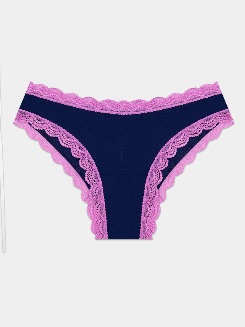 Brazilian Brief - Navy & Sweet Violet