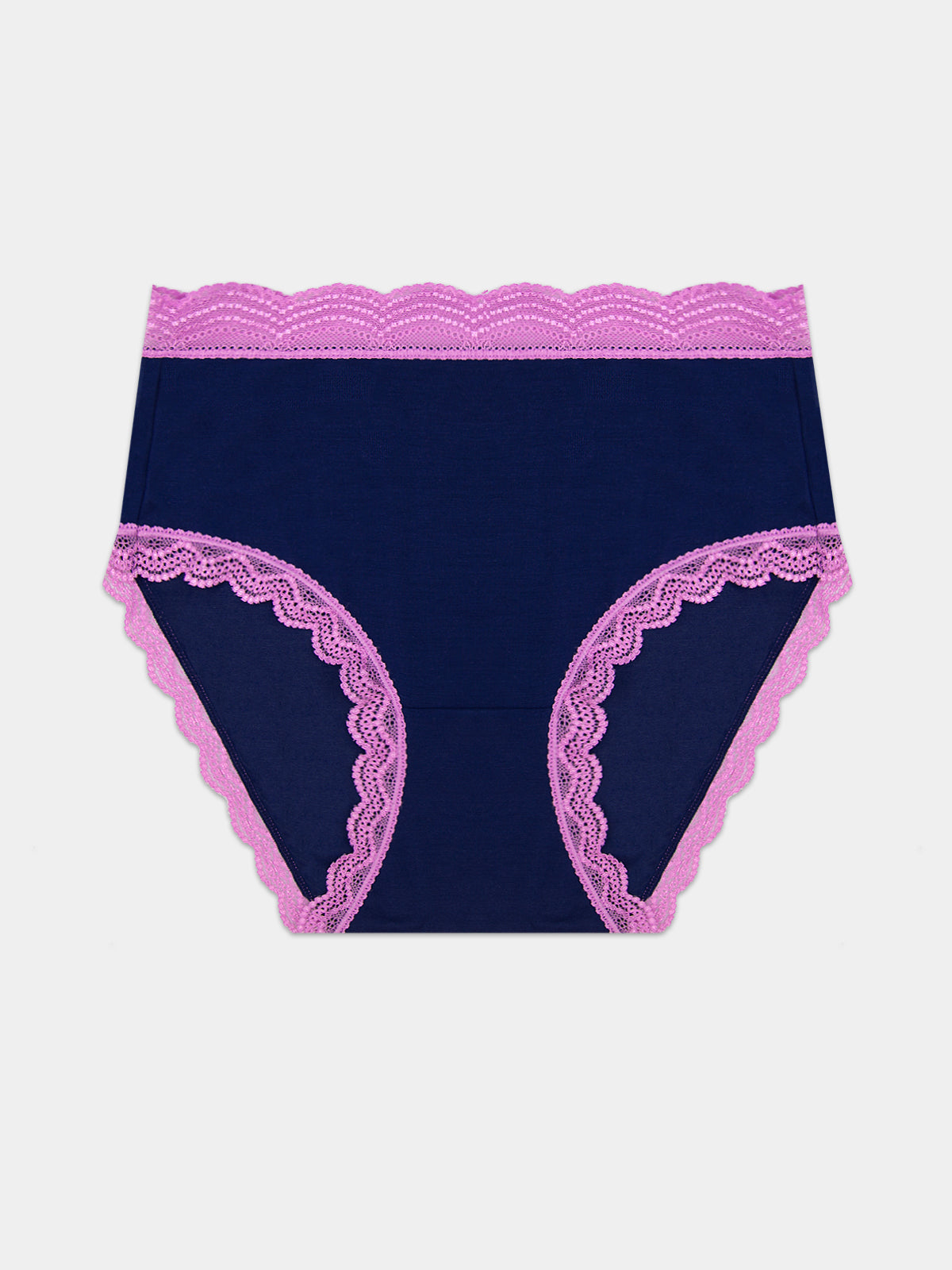 High Rise Brief - Navy & Sweet Violet