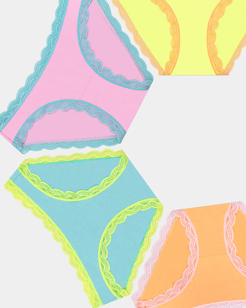 The Original Brief Four Pack - Neon Candy Stripe & Stare