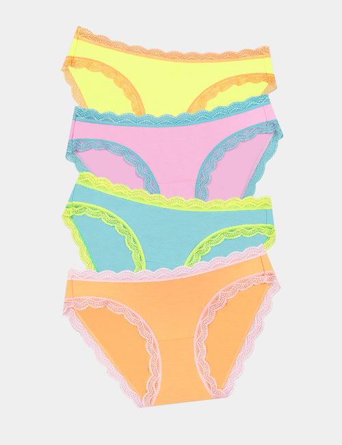 The Original Brief Four Pack - Neon Candy Stripe & Stare