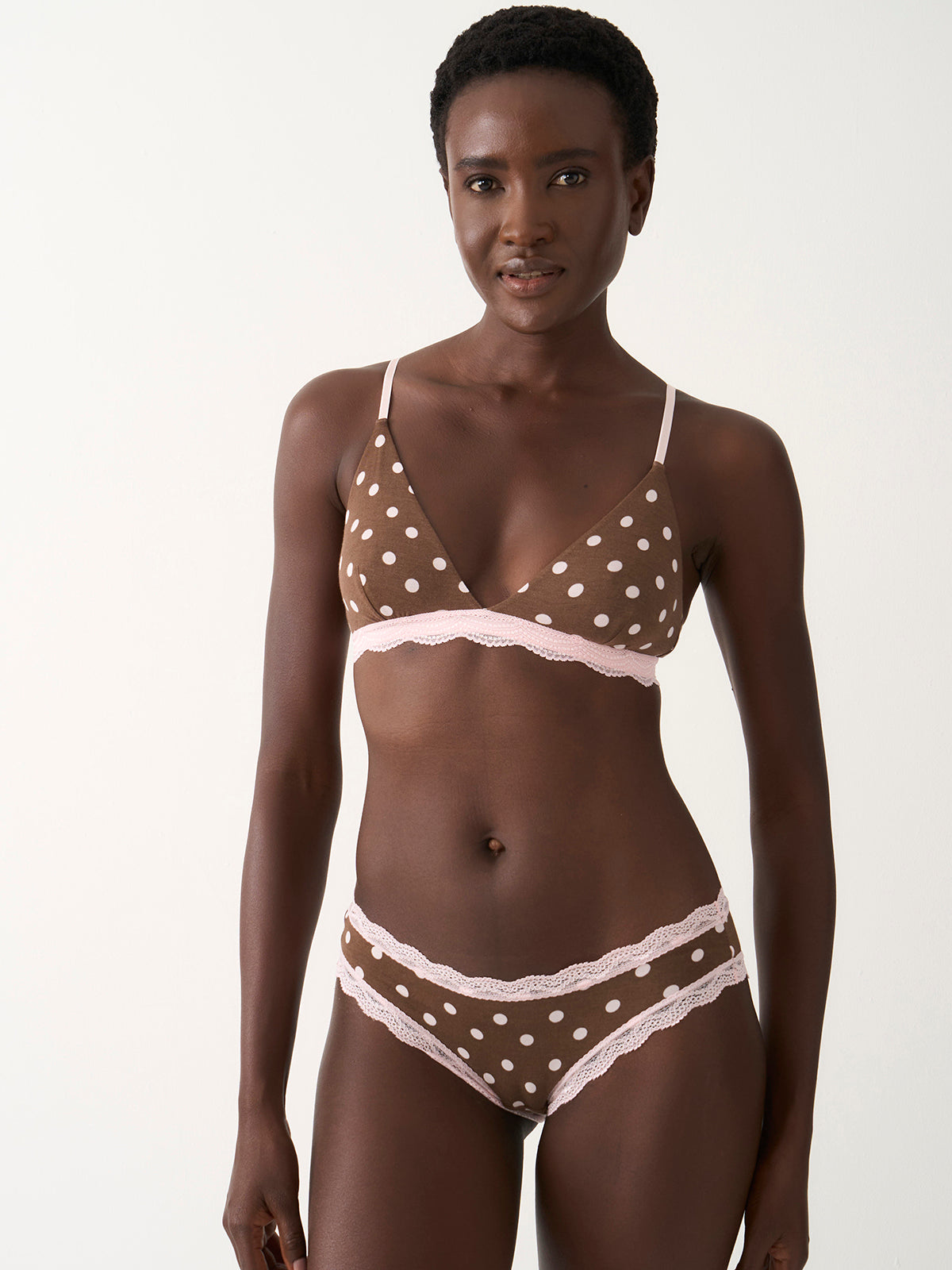 Triangle Lace Bra - Neapolitan Polkadot