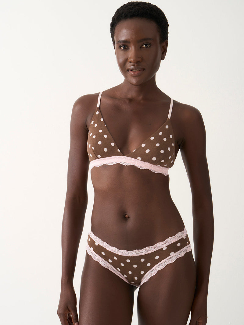 Triangle Lace Bra - Neapolitan Polkadot