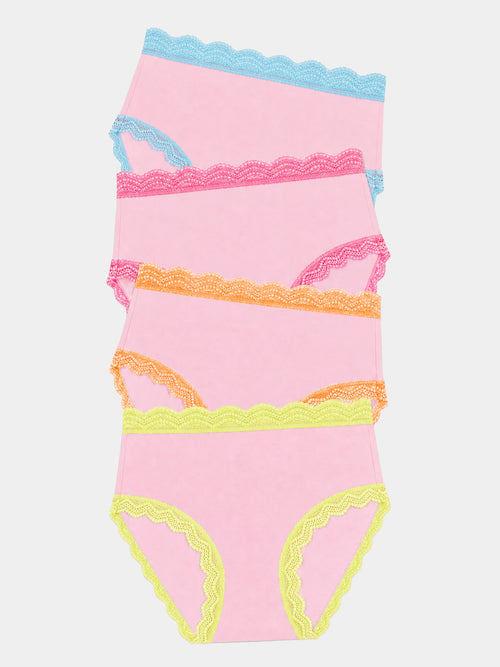High Rise Brief Four Pack - Neon Kiss