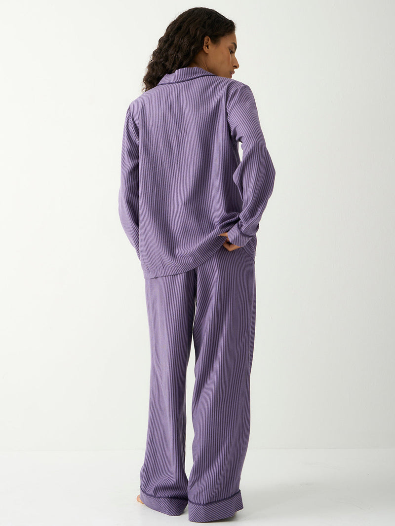 Soft Brushed Woven Pajama Bottoms - Night Fog