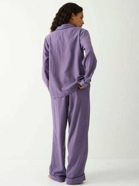 Soft Brushed Woven Pajama Top - Night Fog