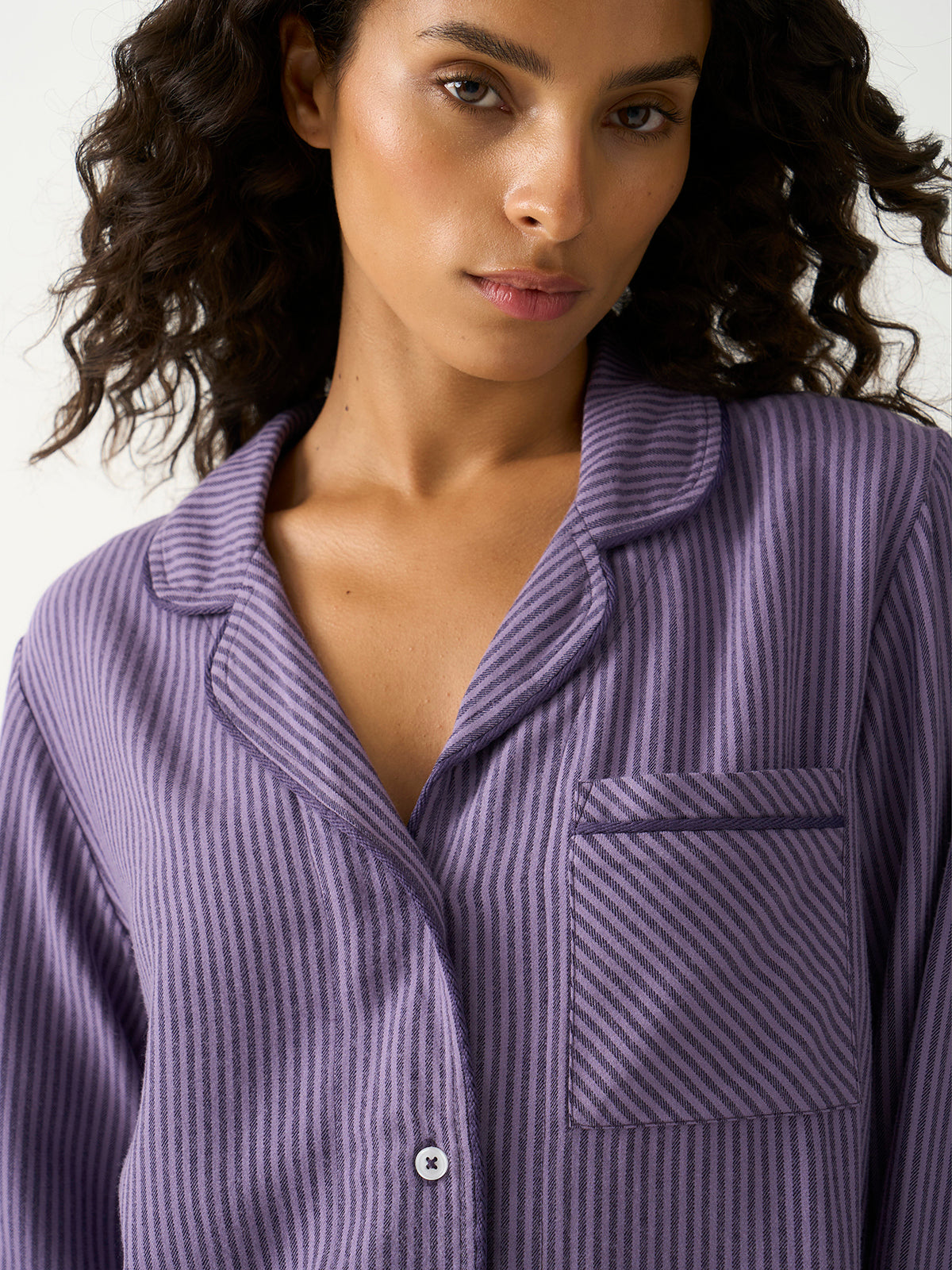 Soft Brushed Woven Pajama Top - Night Fog