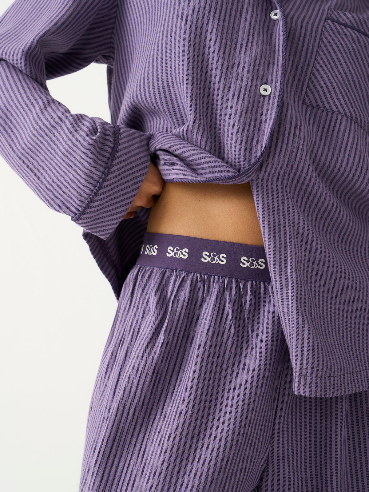 Soft Brushed Woven Pajama Top - Night Fog