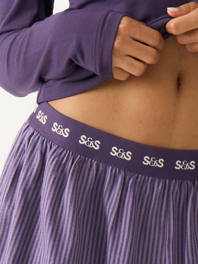 Soft Brushed Woven Pajama Shorts - Night Fog