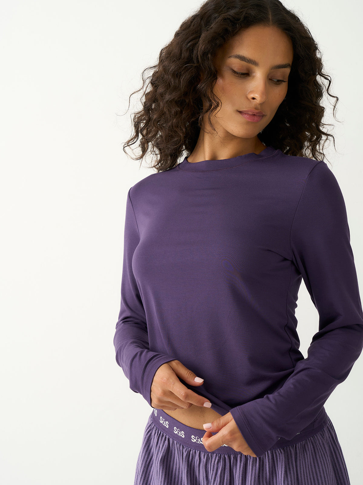Long Sleeve Under Layer Top - Night Fog