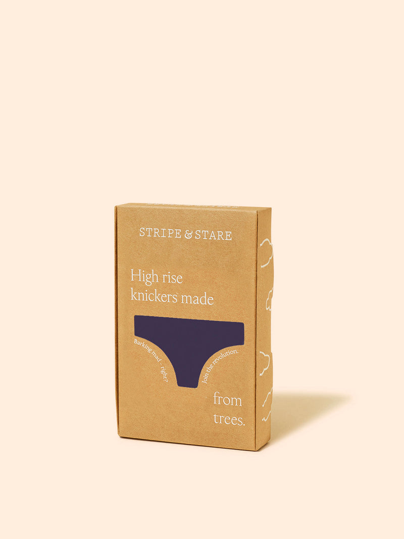 ZigZag Lace High Rise Brief - Night Fog