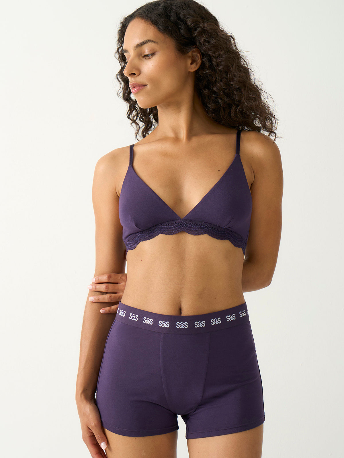 Triangle Lace Bra - Night Fog