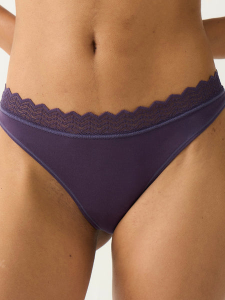 ZigZag Lace Thong - Night Fog