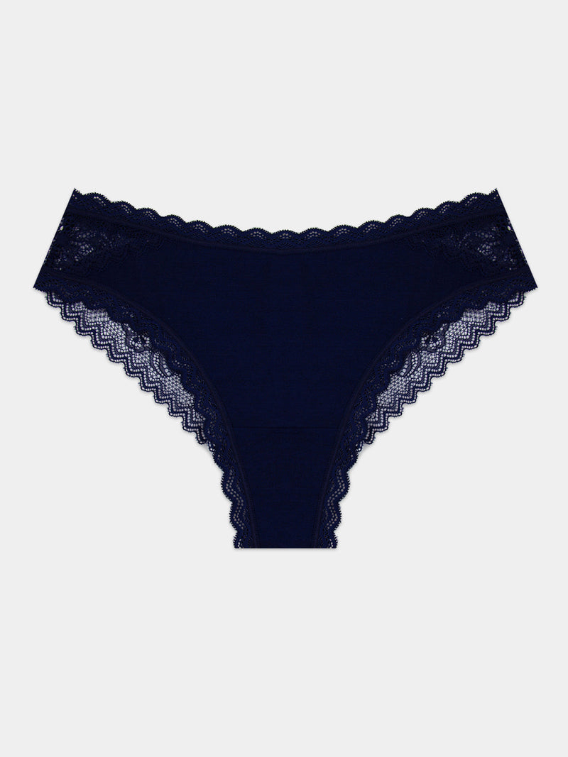 Eco Lace Brazilian Brief - Navy
