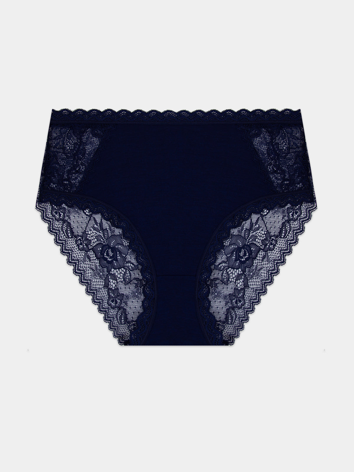 Eco Lace High Rise Brief - Navy