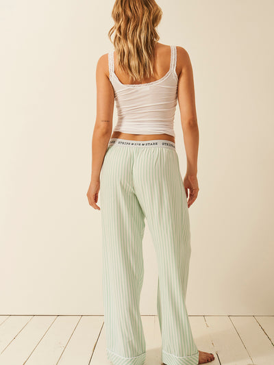 Soft Brushed Woven Pajama Bottoms - Opal Stripe Anjos & Lourenco