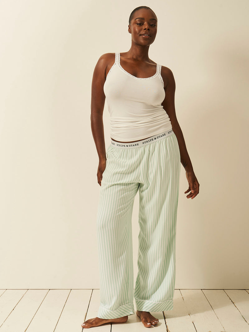 Lace Cami - White | Sustainable TENCEL™ Tank Top – Stripe & Stare USA