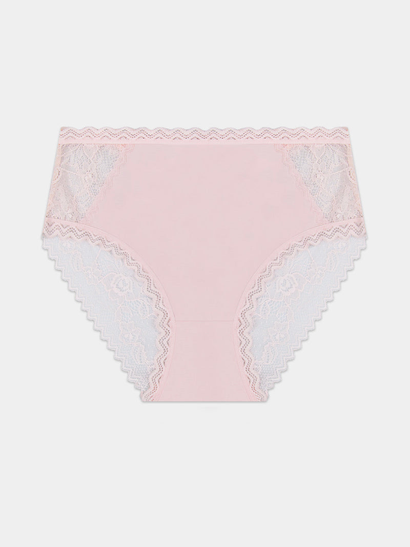 Eco Lace High Rise Brief - Pale Pink