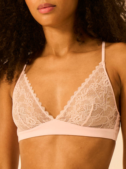 Eco Lace Triangle Bra - Pale Pink