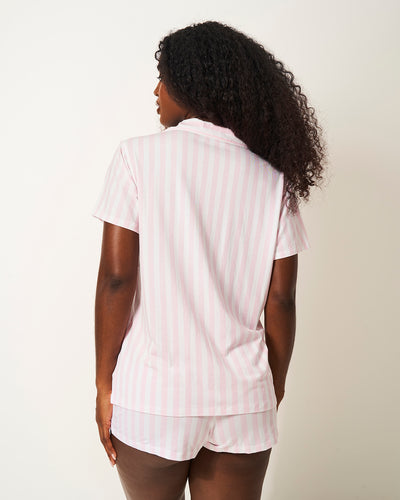 Short Pajama Set - Pale Pink Stripe Stripe & Stare