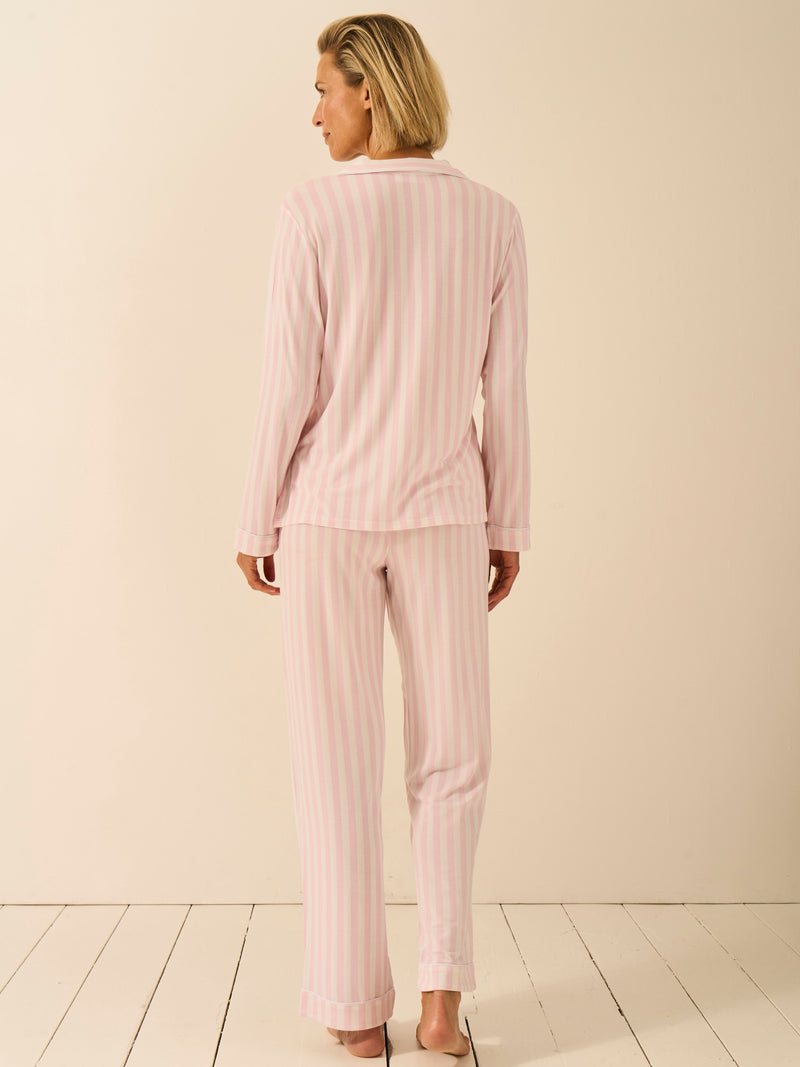 Long Pajama Set - Pale Pink Stripe