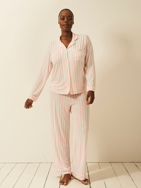 Long Pajama Set - Candy Pink Stripe