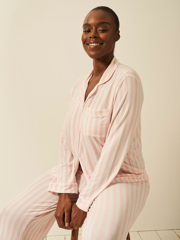 Long Pajama Set - Candy Pink Stripe