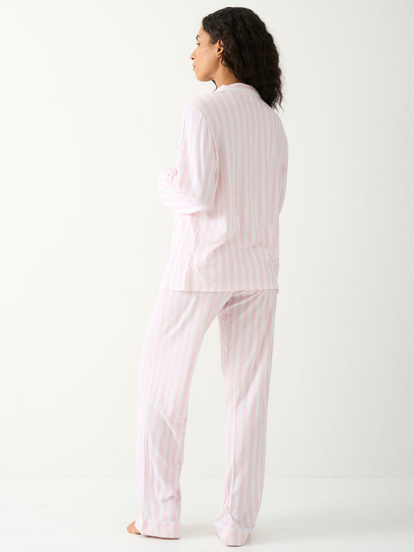 Long Pajama Set - Pale Pink Stripe