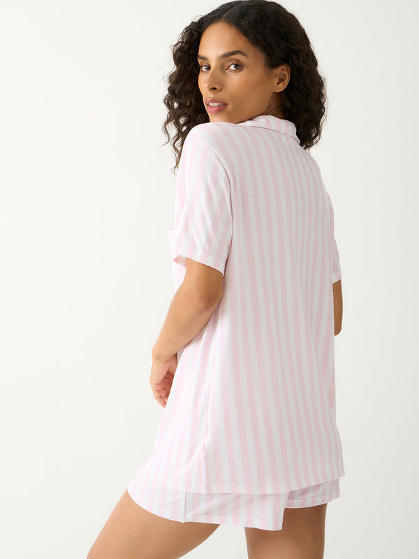 Short Pajama Set - Pale Pink Stripe