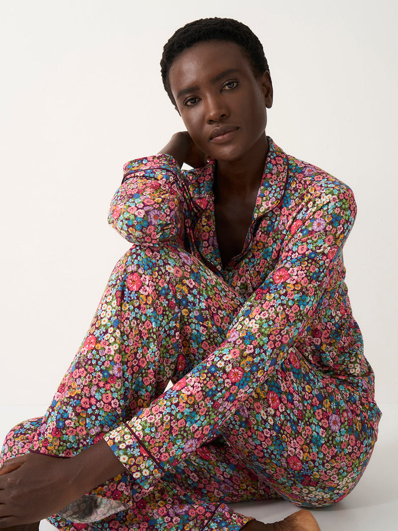 Long Pajama Set - Pansy Pop