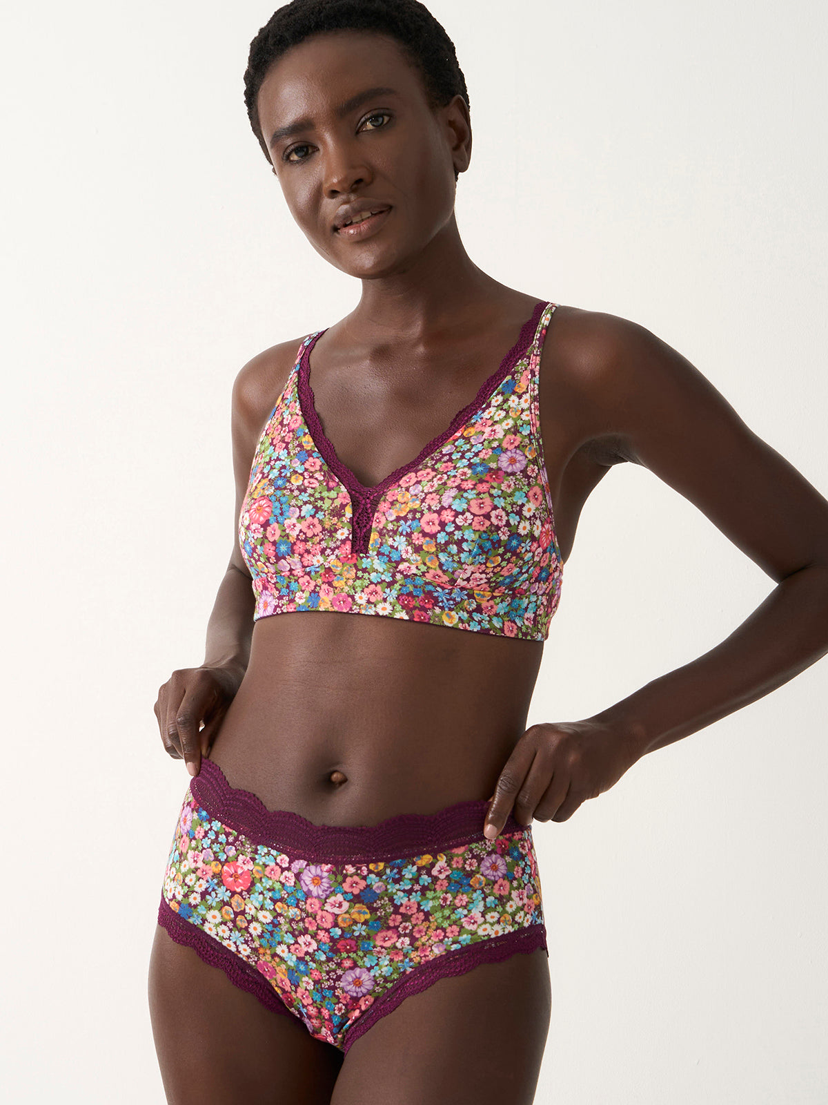High Rise Brief - Pansy Pop