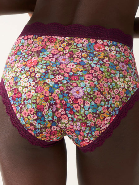 High Rise Brief Four Pack - Pansy Pop