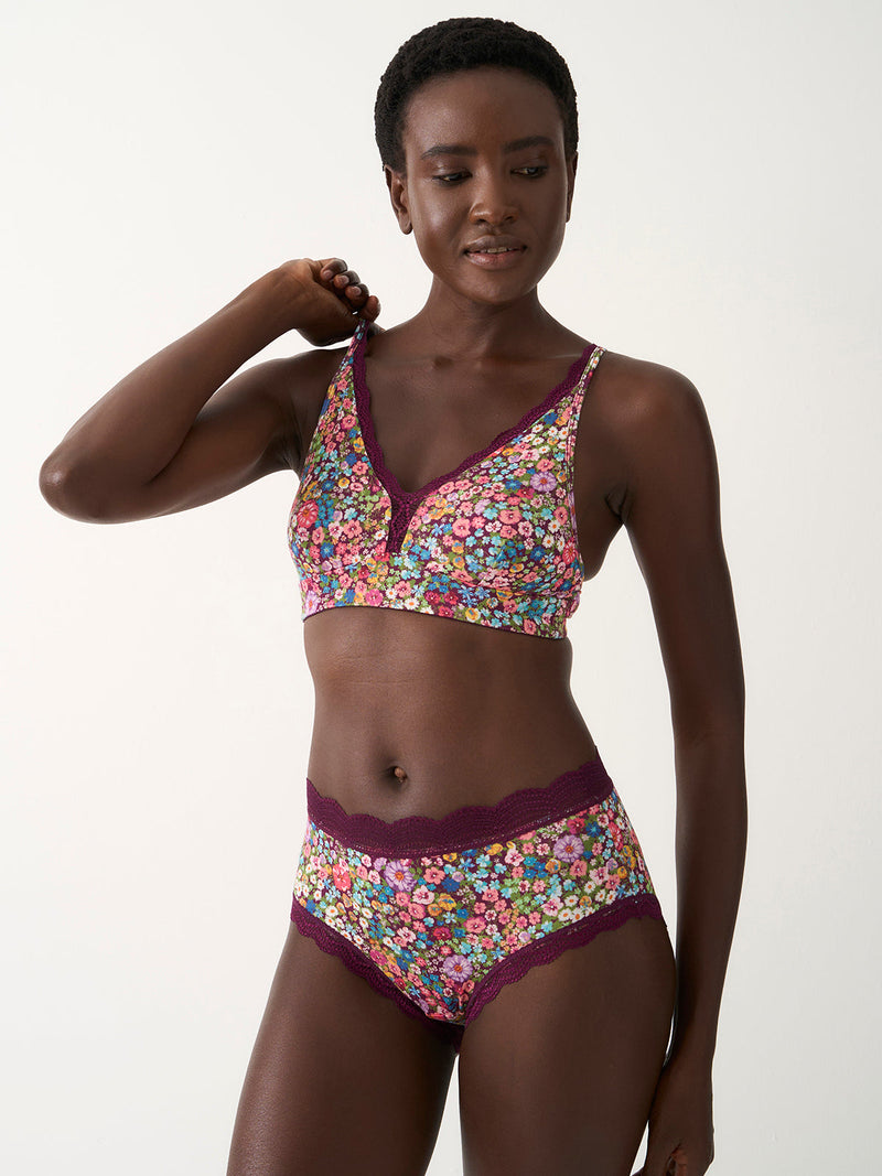 Lace Plunge Bra - Pansy Pop