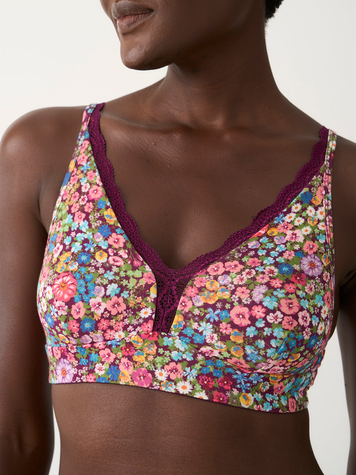 Lace Plunge Bra - Pansy Pop