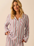 Soft Brushed Woven Pajama Top - Slumber Stripe