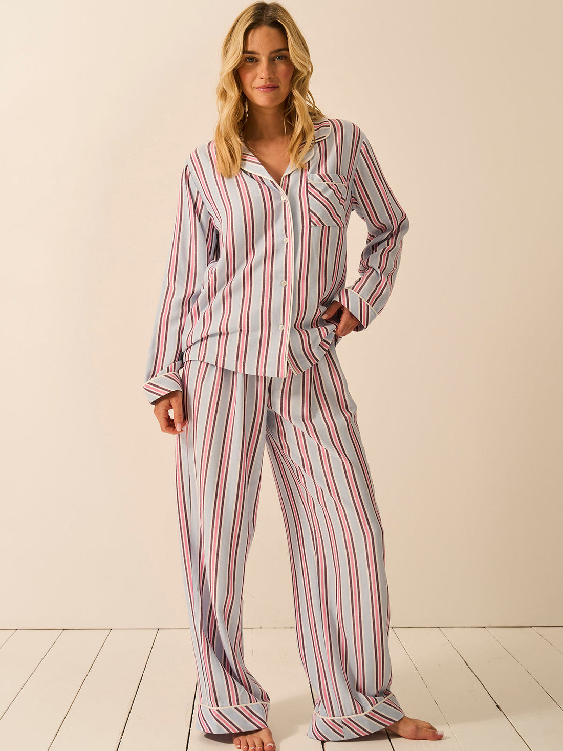 Soft Brushed Woven Pajama Bottoms - Slumber Stripe