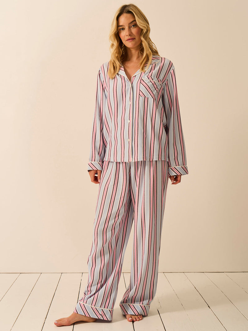 Soft Brushed Woven Pajama Top - Slumber Stripe