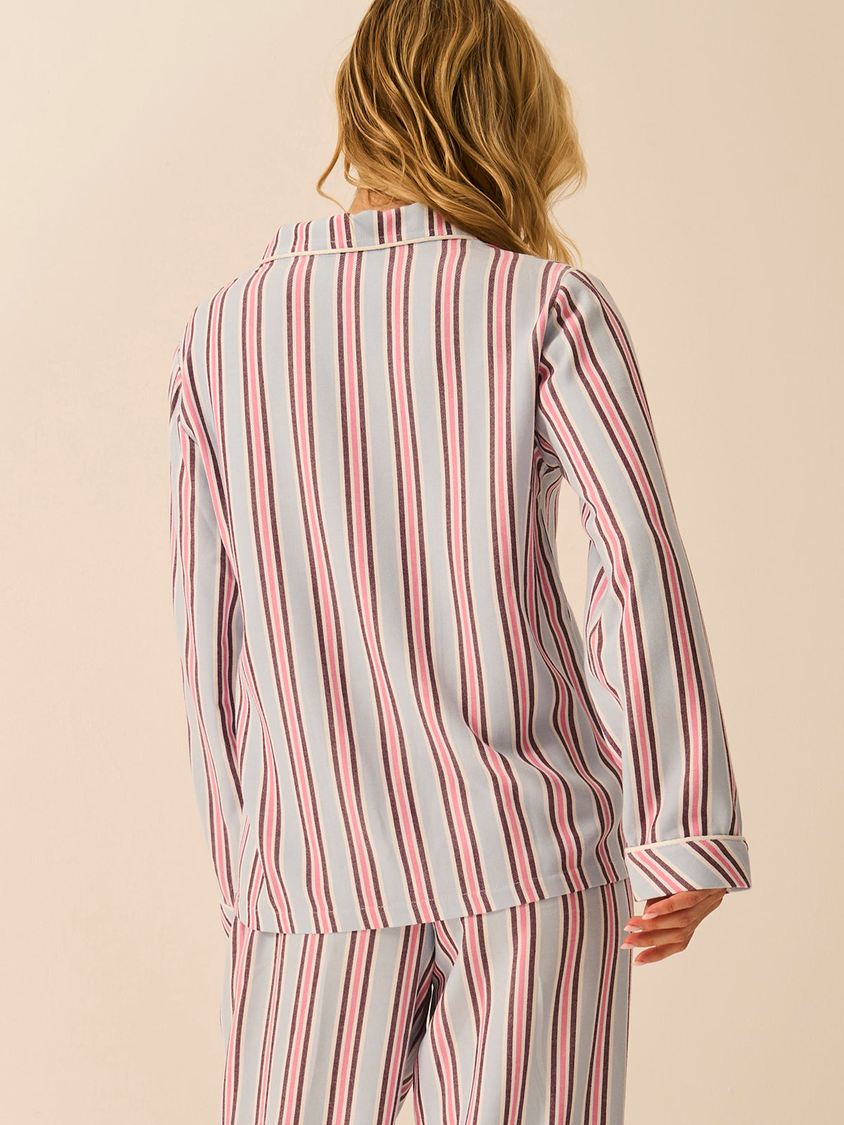 Soft Brushed Woven Pajama Top - Slumber Stripe