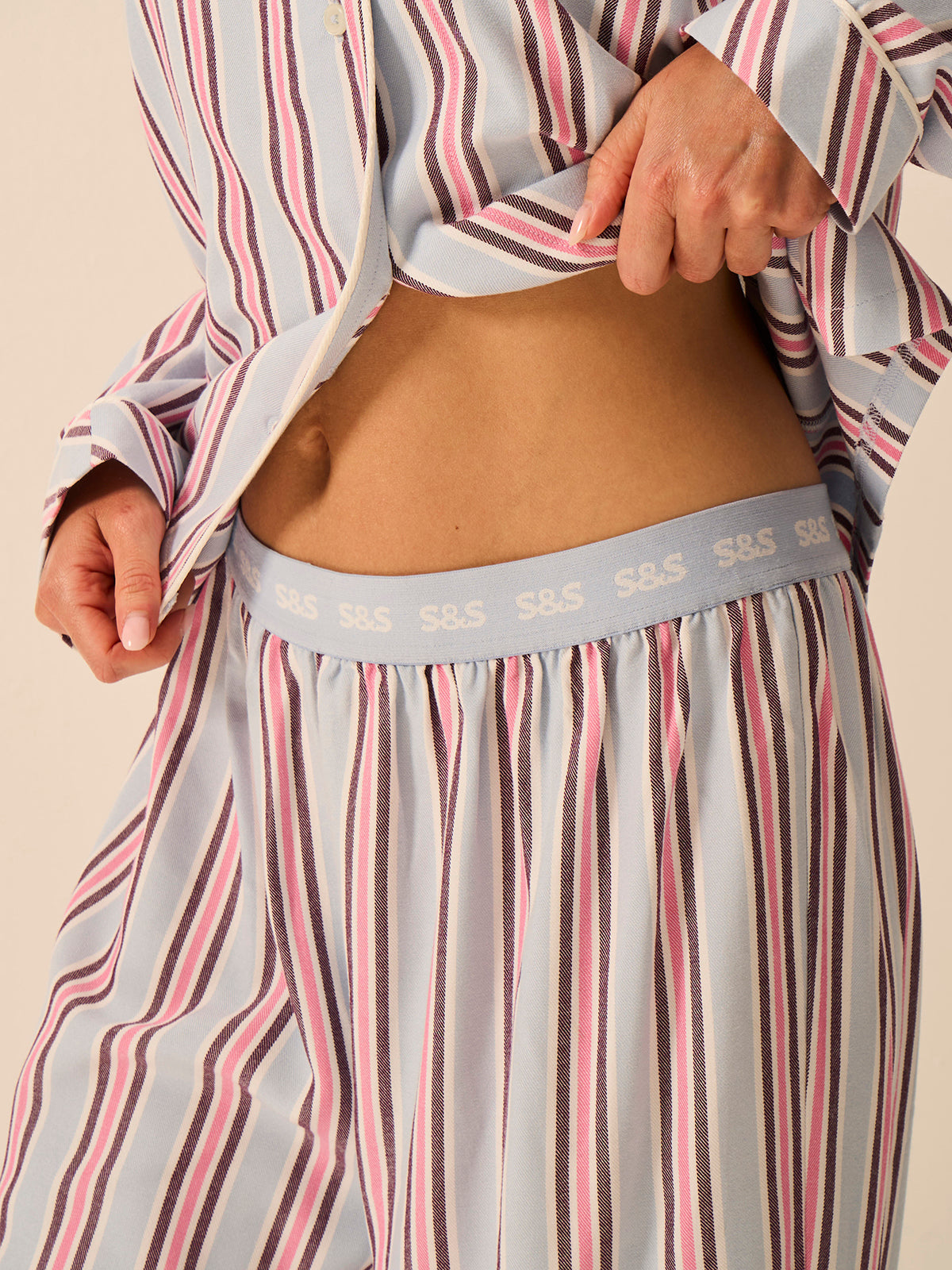 Soft Brushed Woven Pajama Bottoms - Slumber Stripe