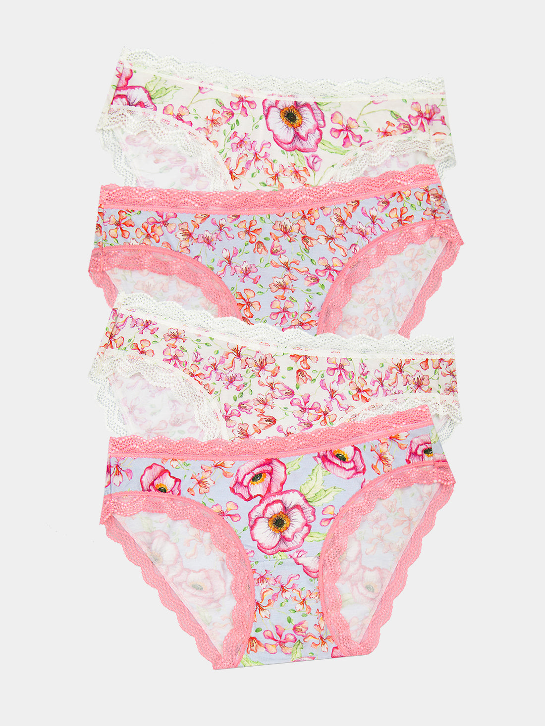 The Original Brief Four Pack - Pastel Poppy Charming Garment Enterprises Co