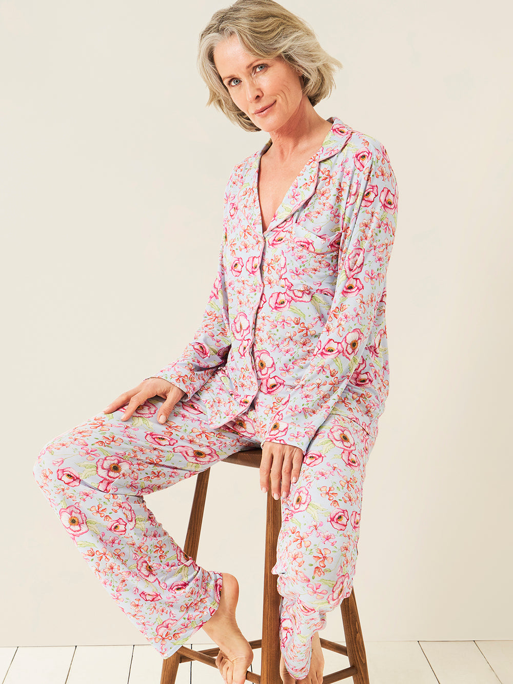 Long Pajama Set - Pastel Poppy Charming Garment Enterprises Co