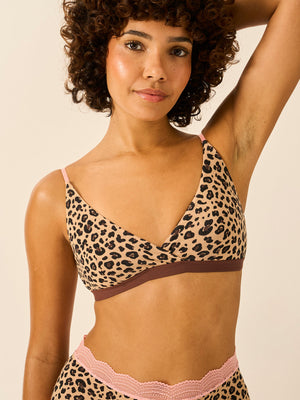 Crossover Bra - Peach Latte Leopard