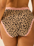 High Rise Brief - Peach Latte Leopard