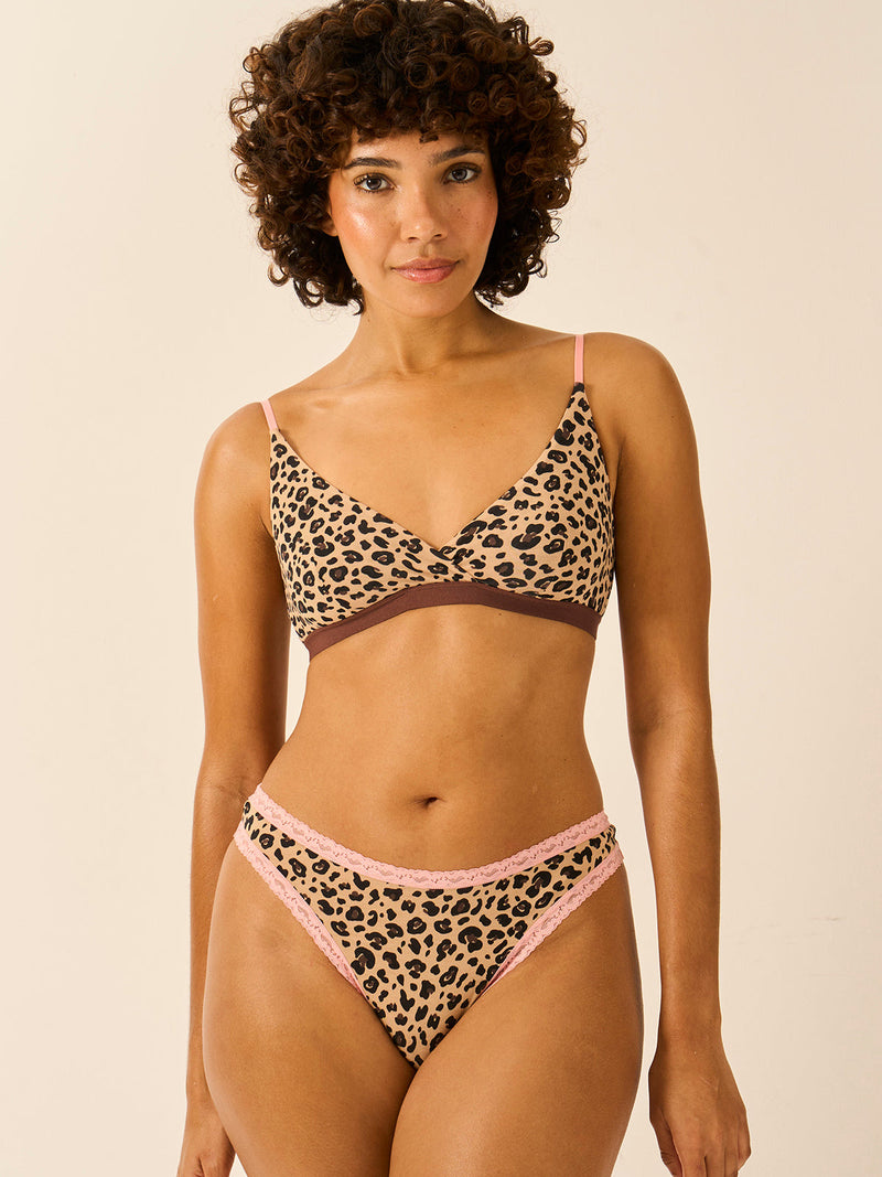 Thong - Peach Latte Leopard