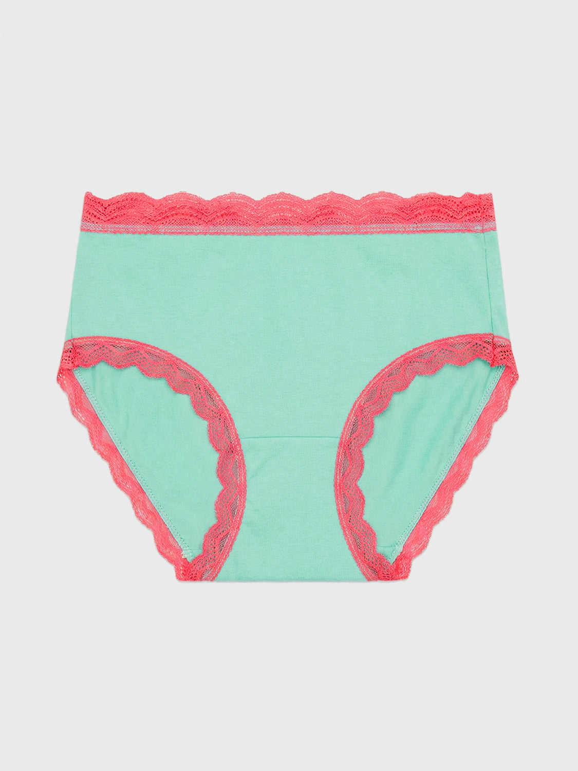 High Rise Brief - Peppermint & Coral Paradise