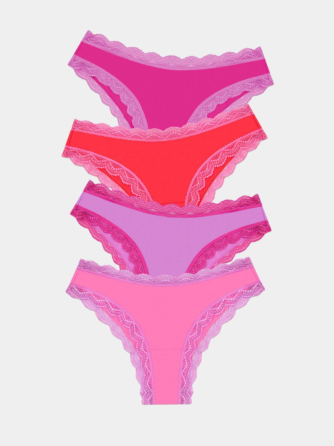 Brazilian Brief Four Pack - Pink Cosmos Contrast Charming Garment Enterprises Co