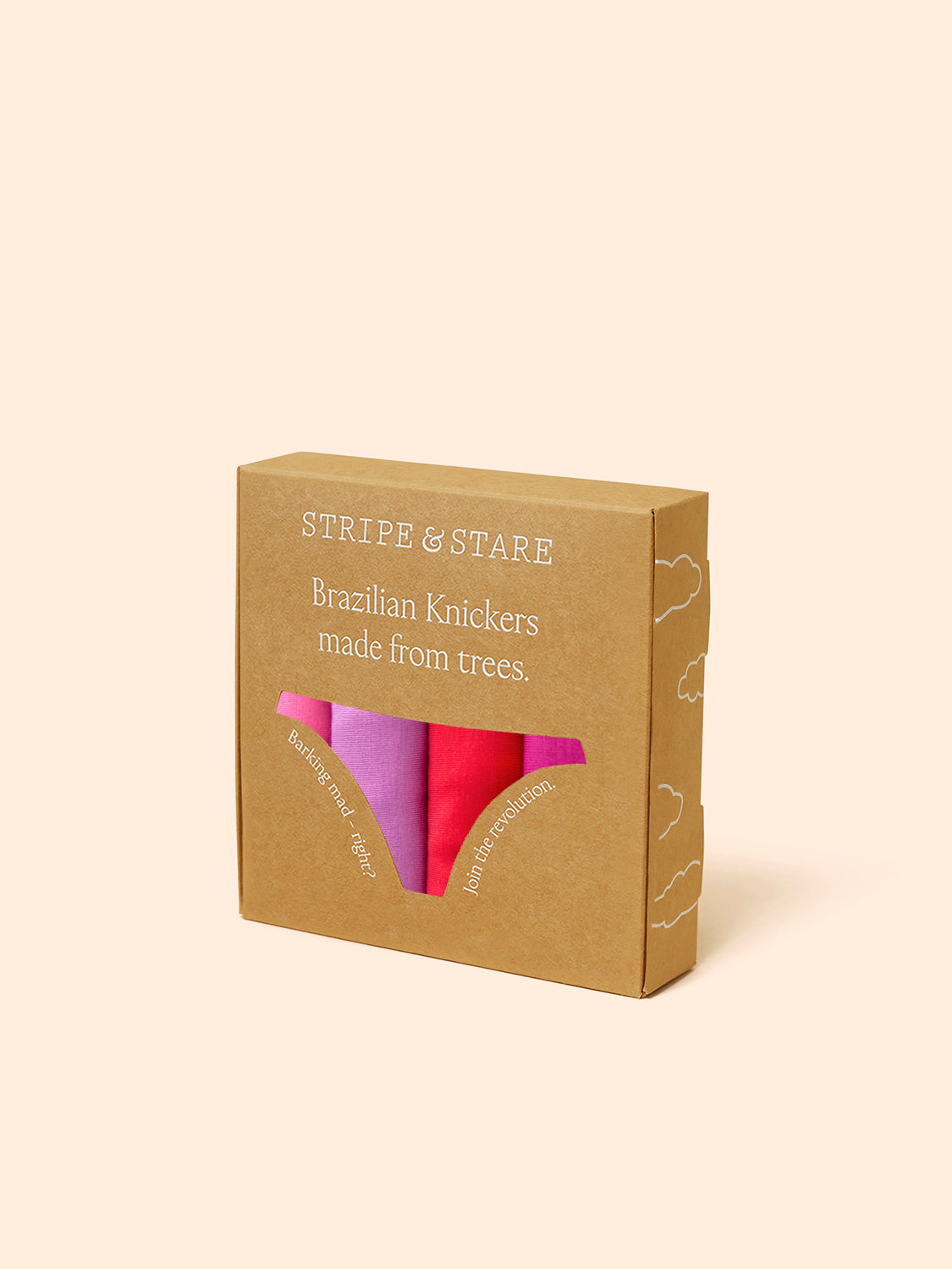 Brazilian Brief Four Pack - Pink Cosmos Contrast Charming Garment Enterprises Co