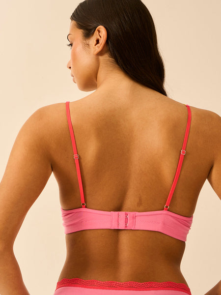 Lace Plunge Bra - Pink Lemonade